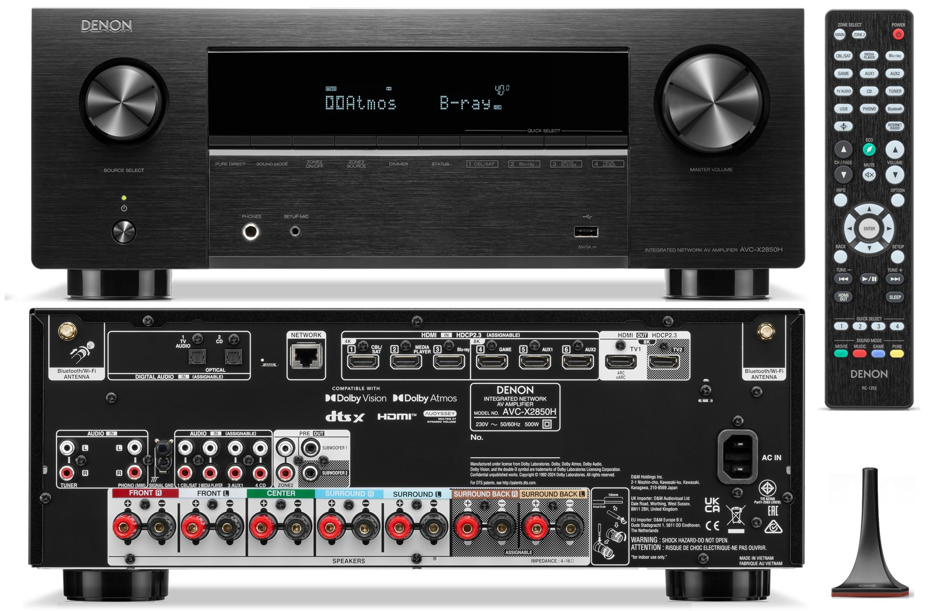 Denon AVC-X2850H elől-hátul