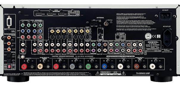 TX-SR805 csatlakozók