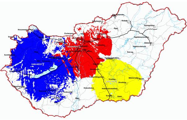 Tetőantennás vételi lehetőség az első három gerincadó körzetében