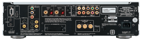Onkyo DV-SP1000E hátlap Onkyo DV-SP1000E hátlap