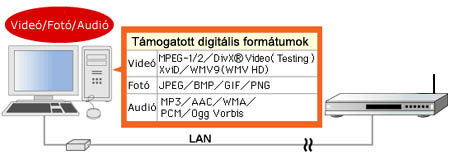 A hálózati médialejátszó alkalmazása